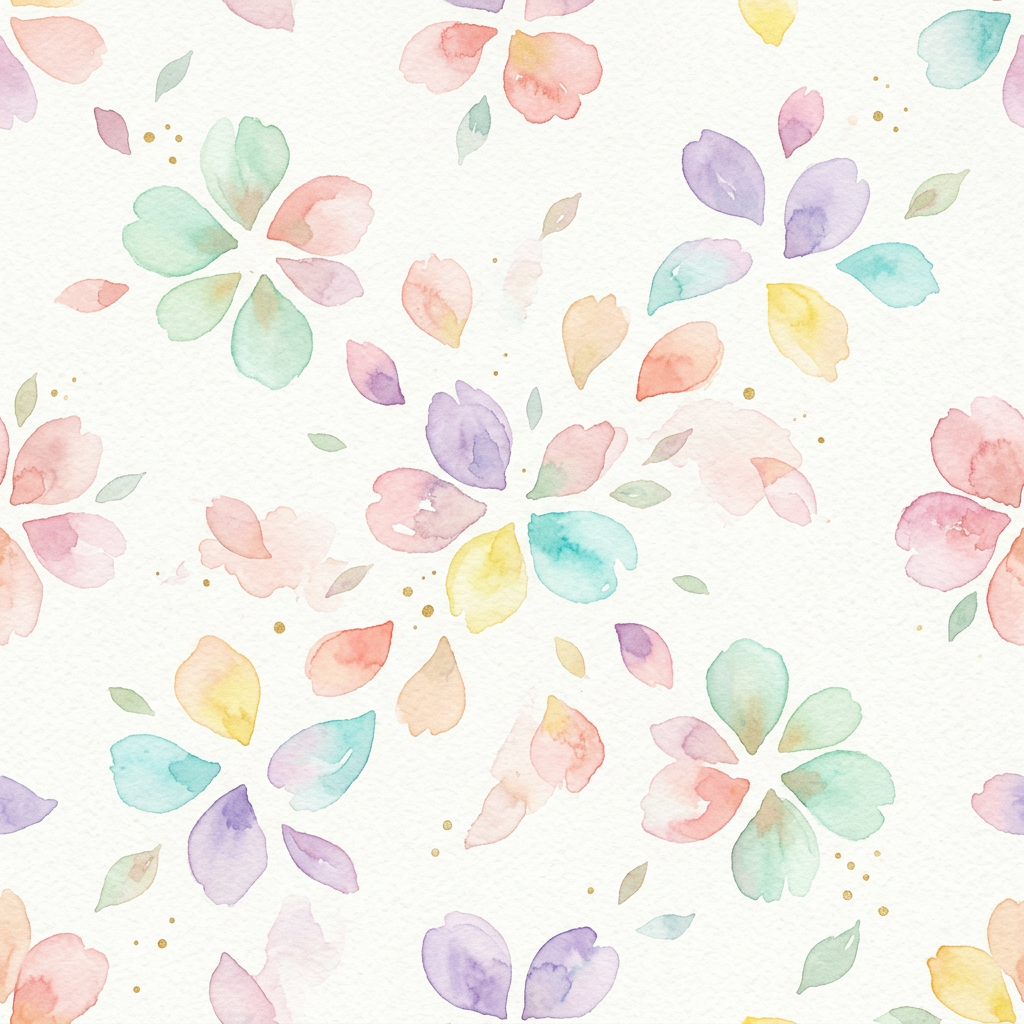 Watercolor Floral Pattern With Pastel Petals