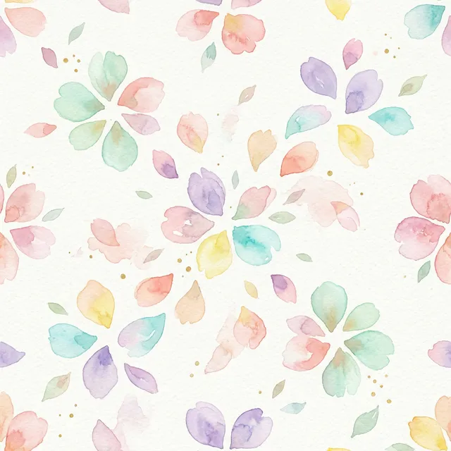 Watercolor Floral Pattern With Pastel Petals