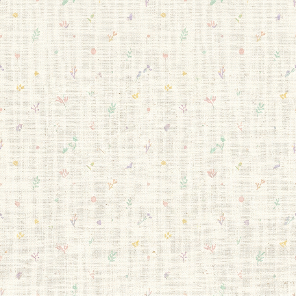 Seamless Pattern With Minimalist Pastel Floral And Leaf Motifs