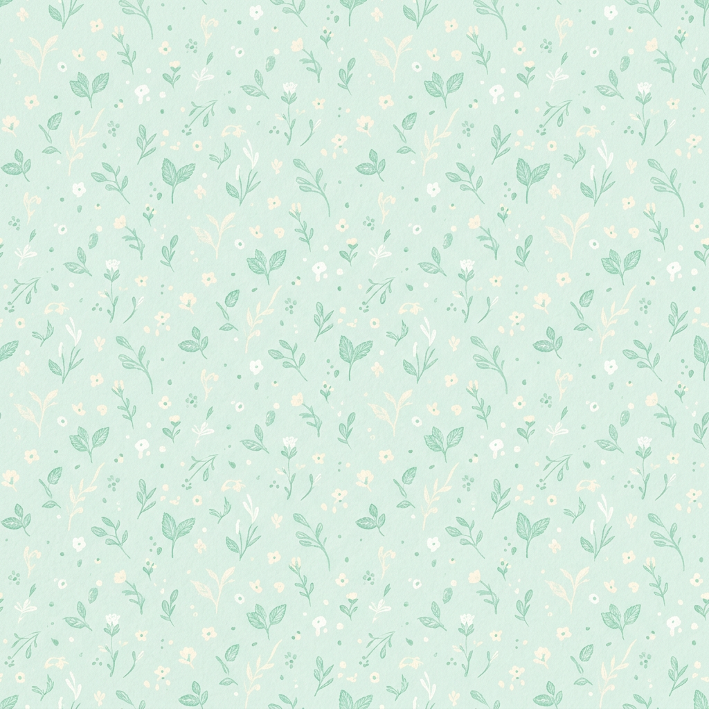 Seamless Pattern With Hand-Drawn Floral And Leaf Motifs