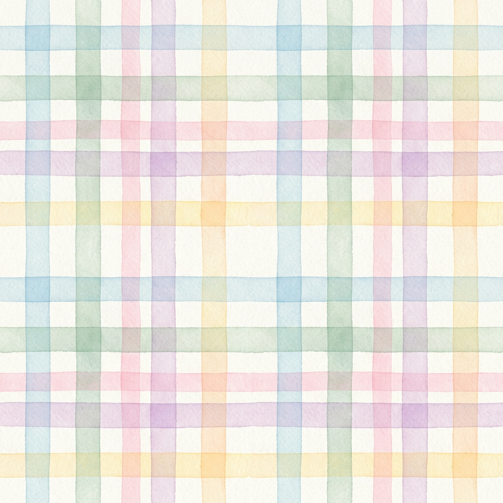 Watercolor Plaid Pattern With Pastel Intersecting Lines