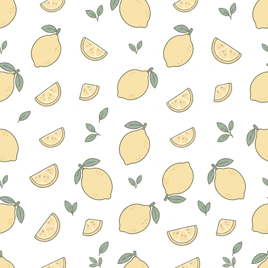 Seamless Pattern With Lemons and Leaves