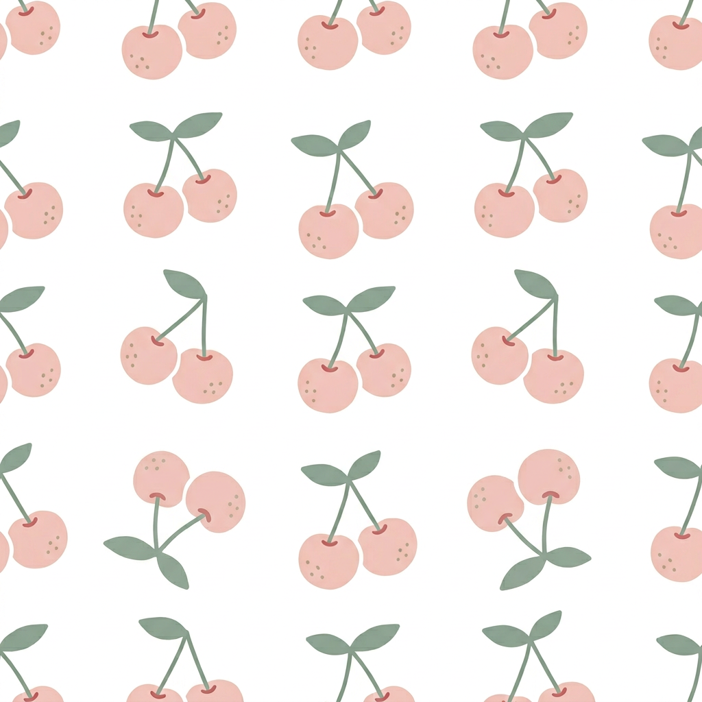 Seamless Pattern With Repeating Cherry Motifs