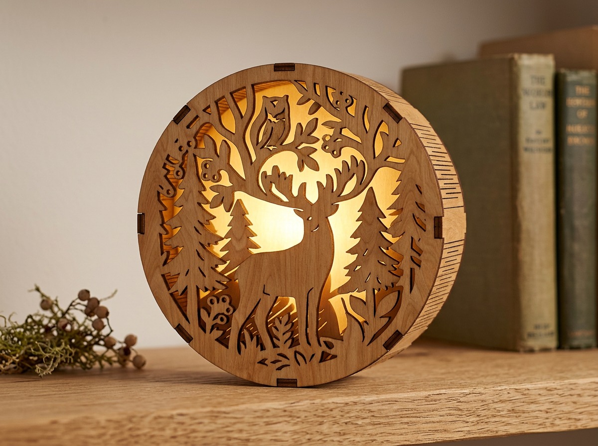 Parametric Round Forest Light Box