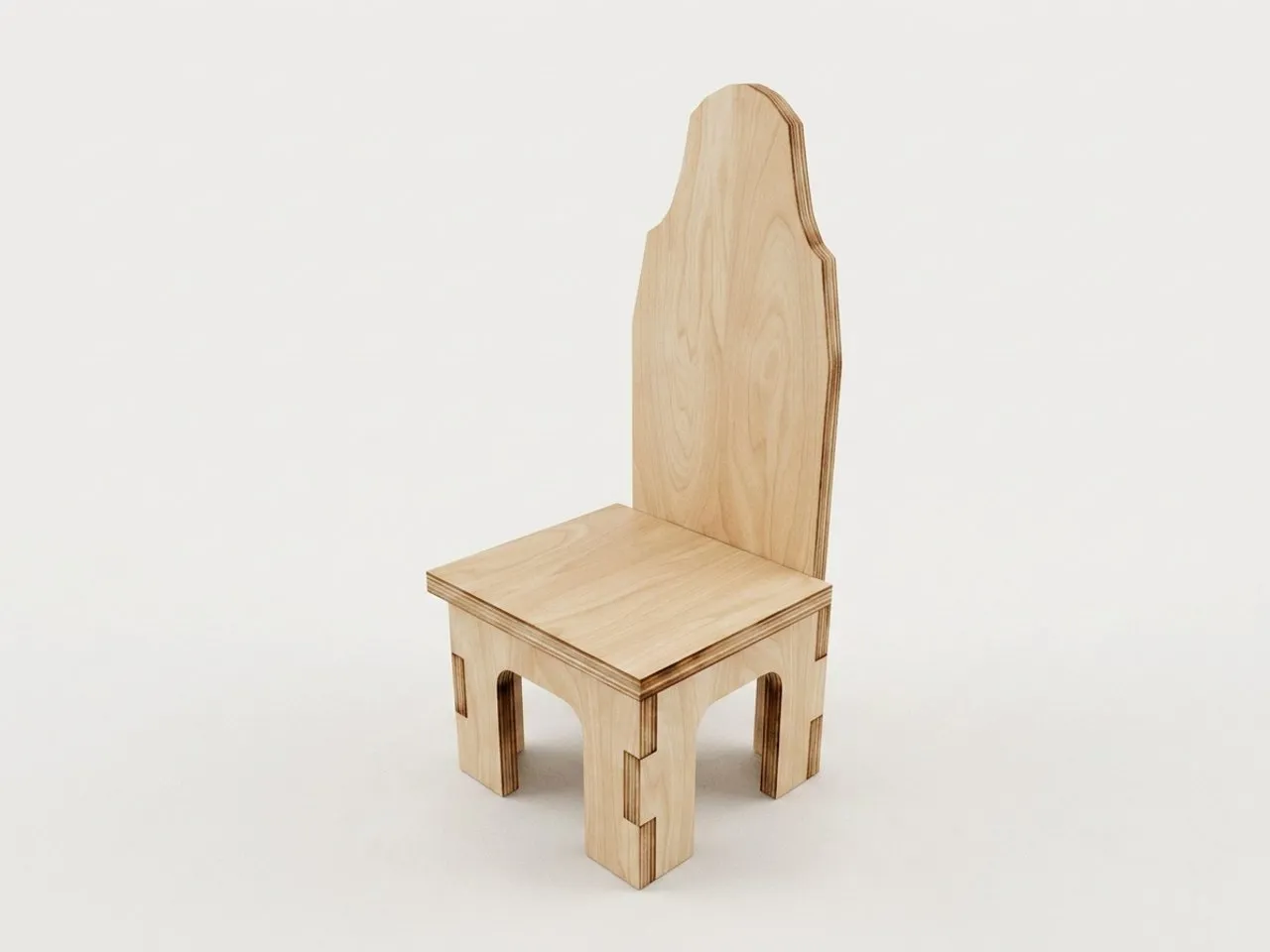 [Laser cut and engrave,Blade cut] Gothic High-Back Chair