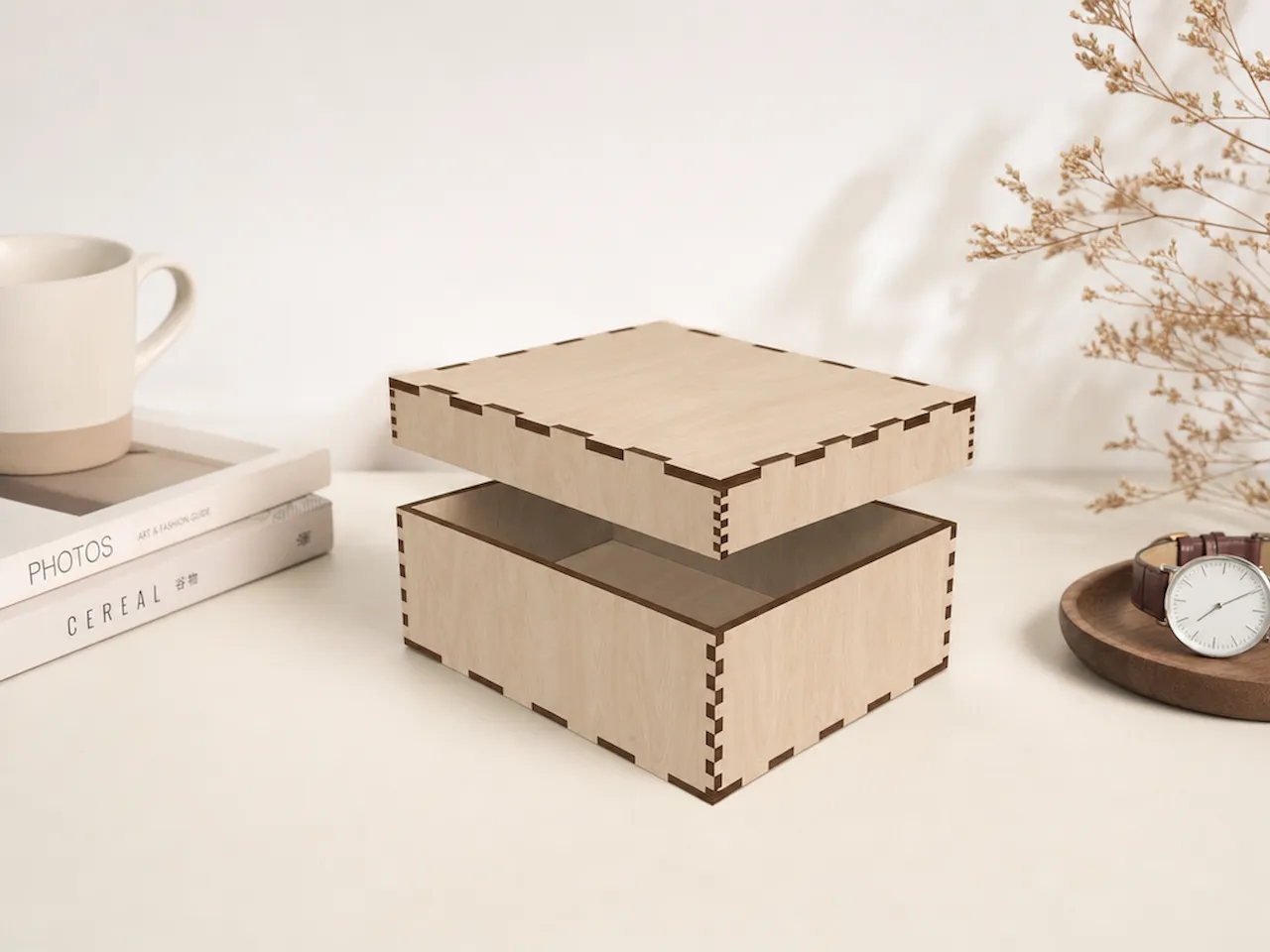 [Laser cut and engrave,Blade cut] Customizable Lidded Box