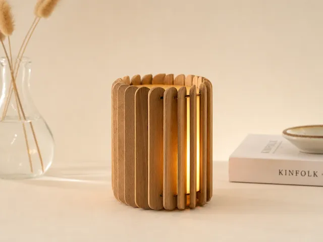Tilted Rib Spiral Lamp