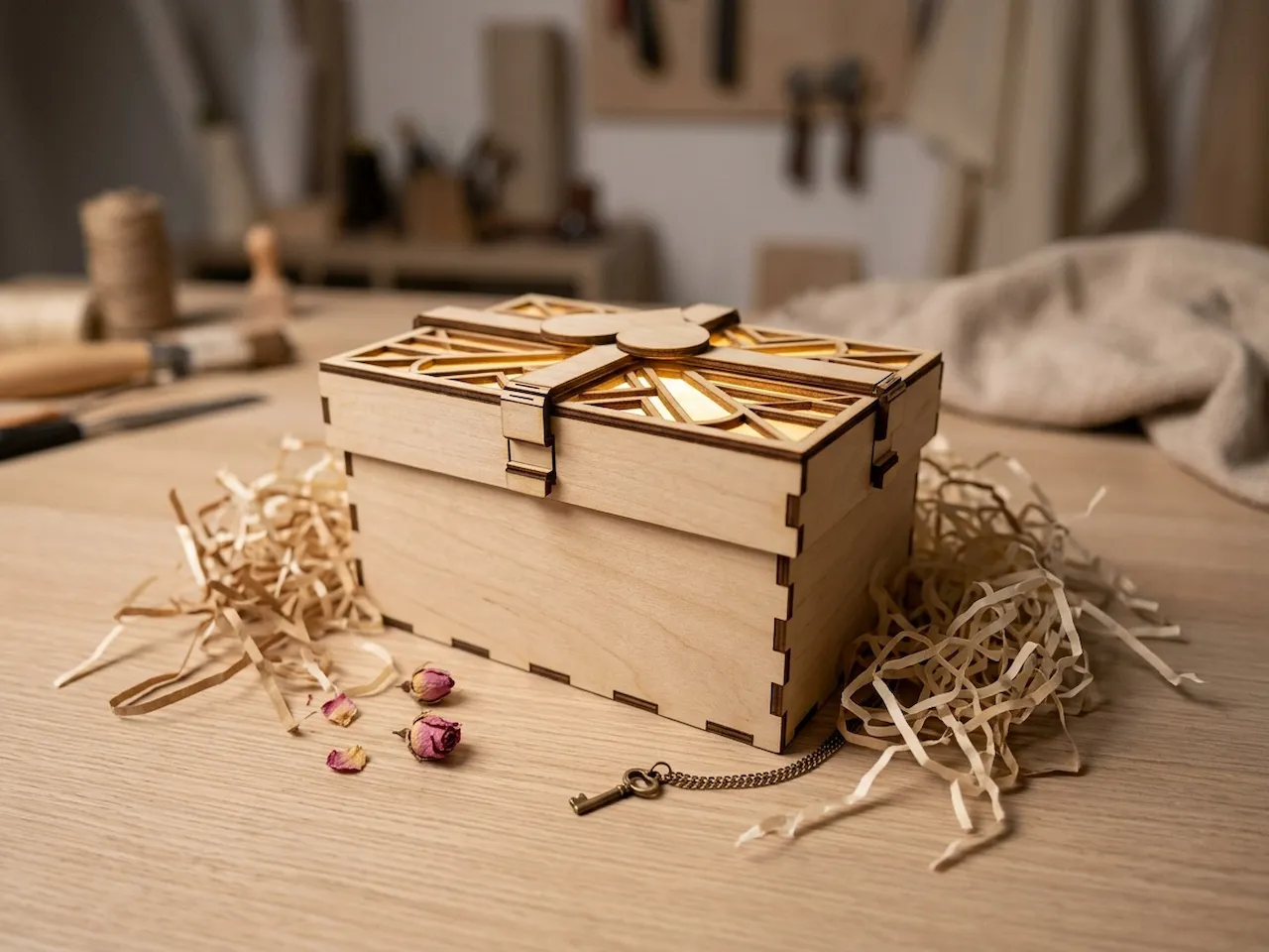 [Laser cut and engrave,Blade cut] Valentine Gift Box