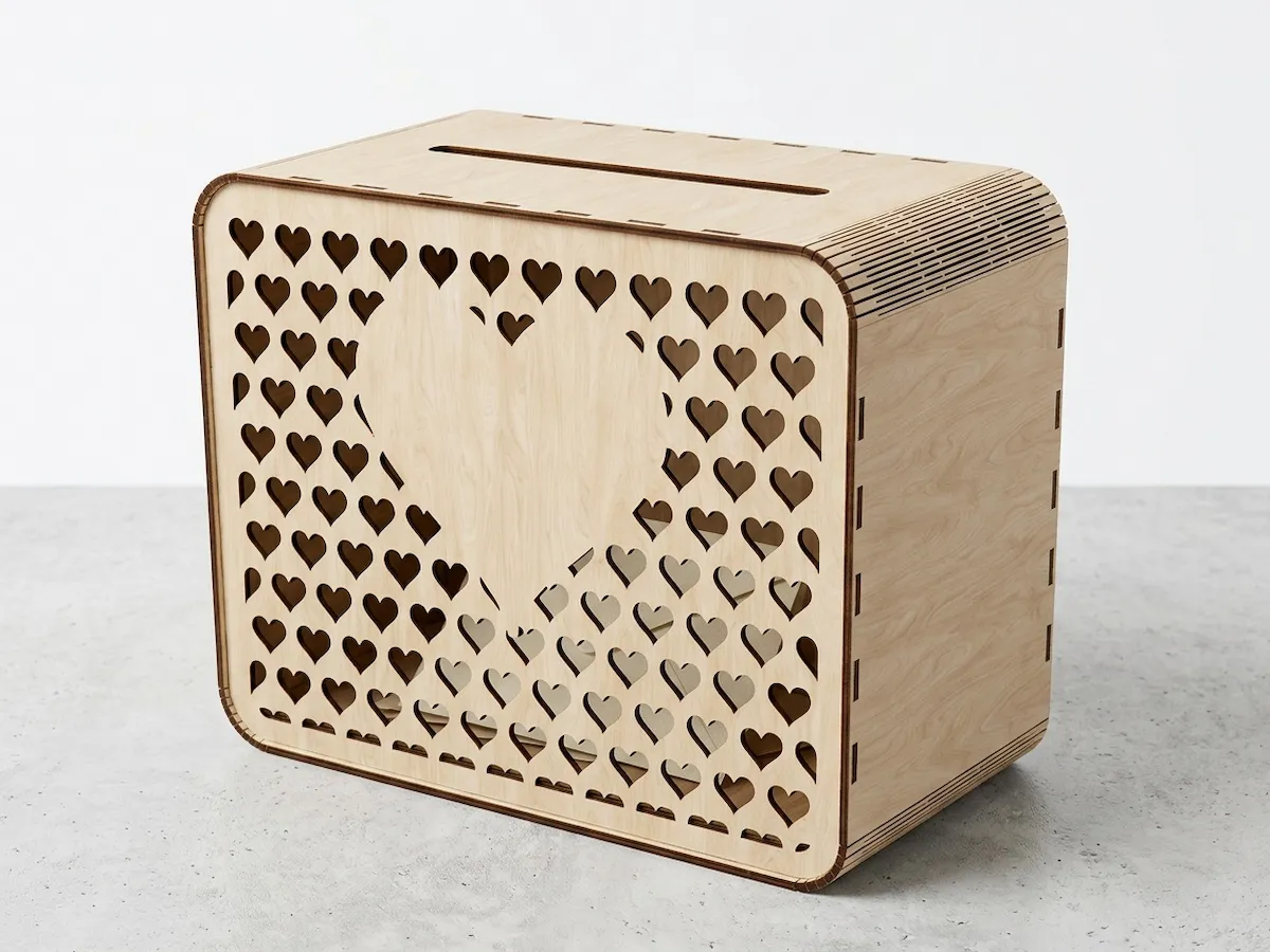 [Laser cut and engrave,Blade cut] Wedding Card Box