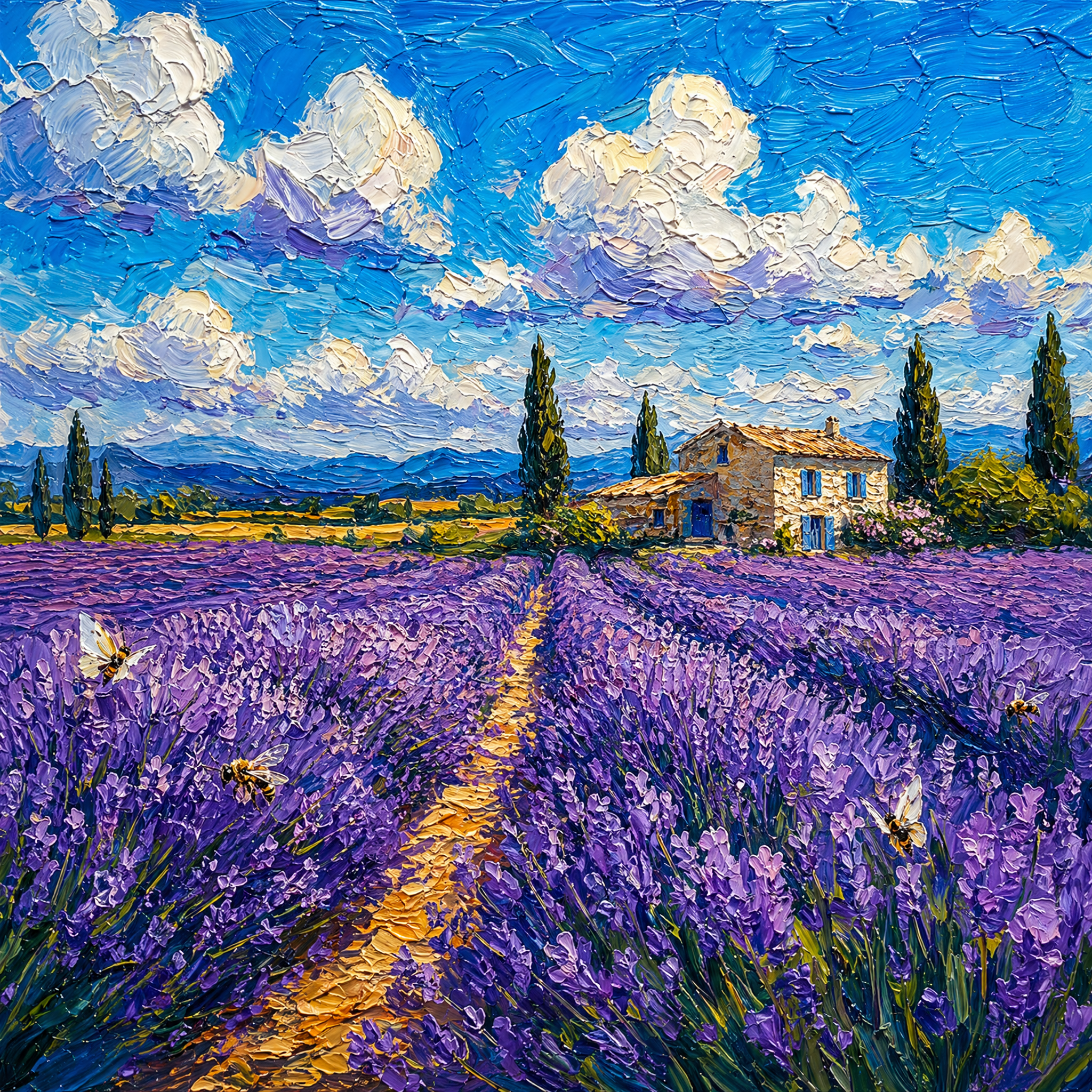 Lavender field landscape