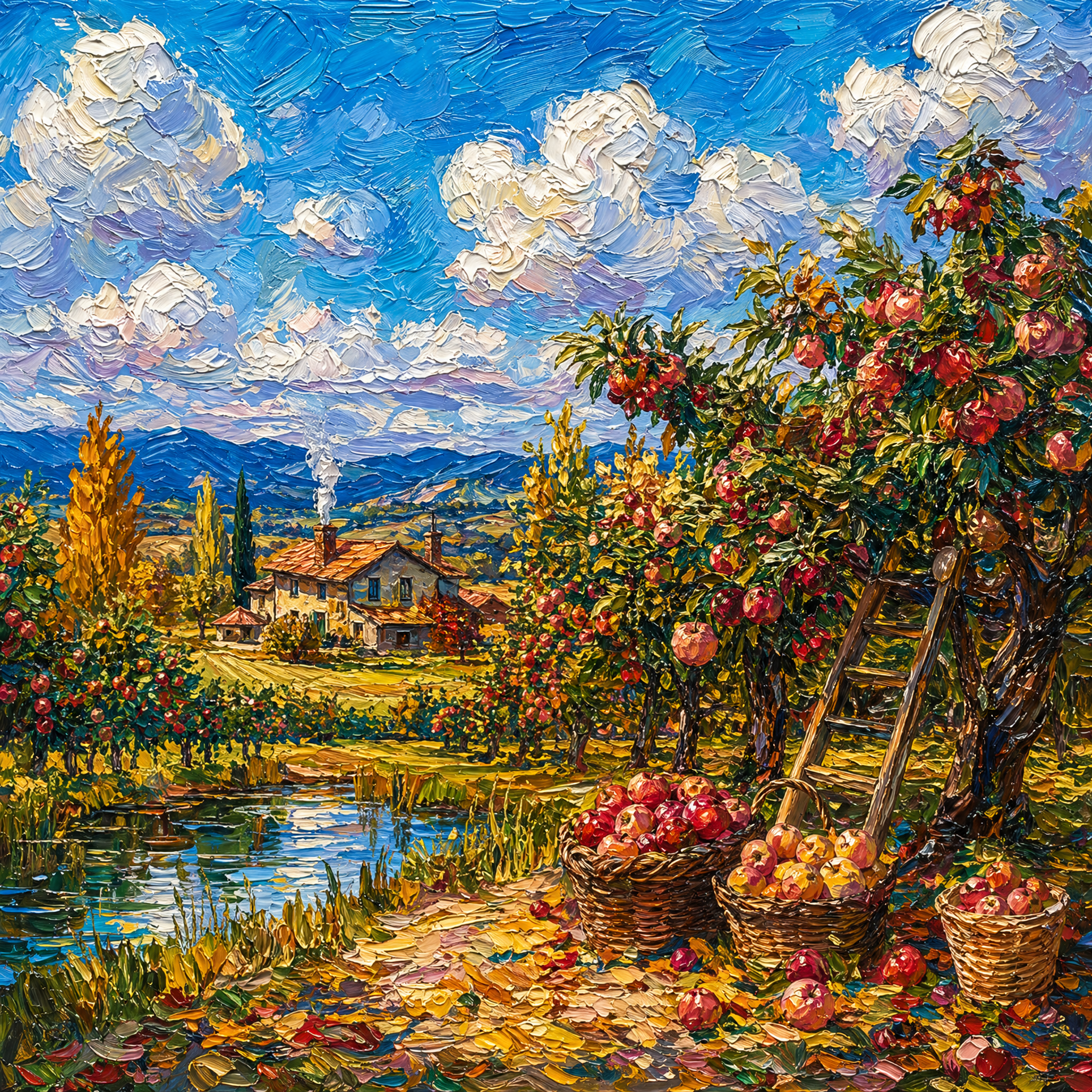 Orchard harvest landscape