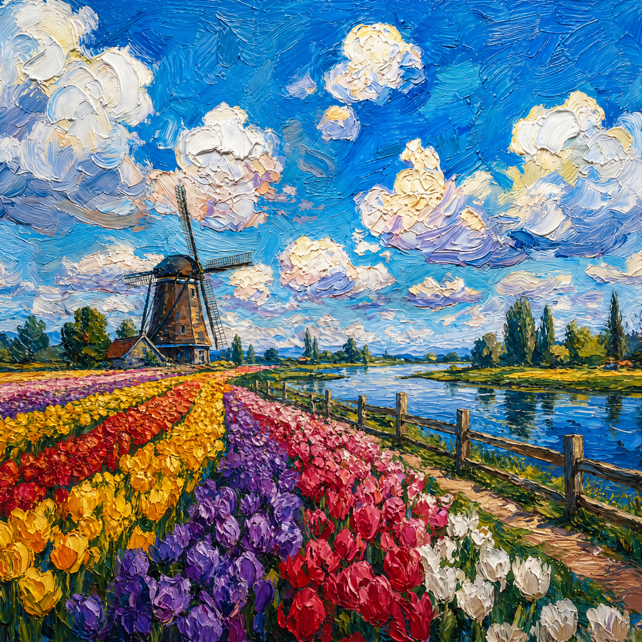 Tulip field landscape