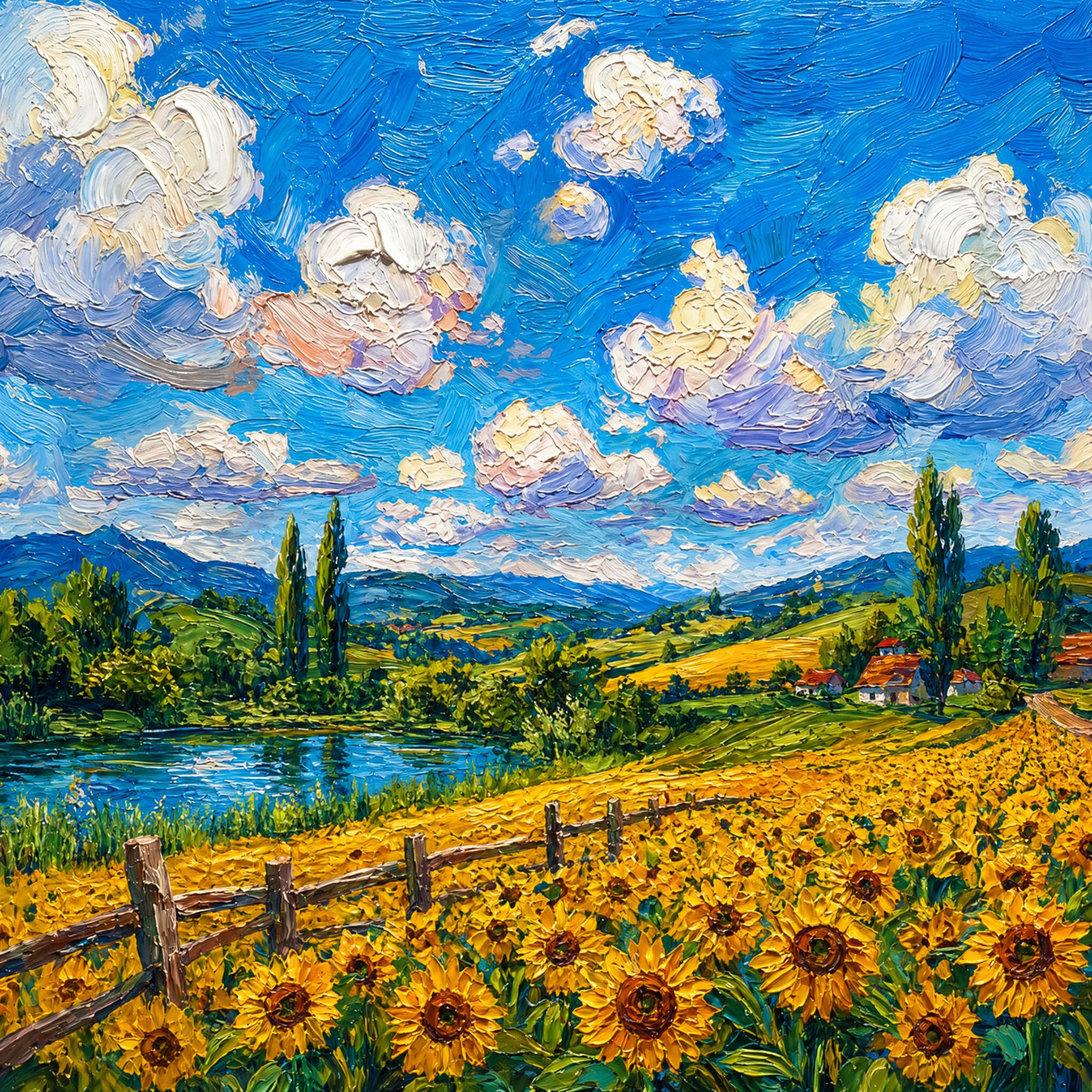 Sunflower field landscape