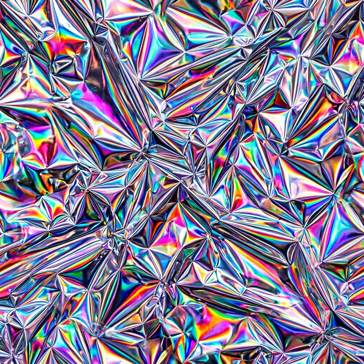 Laser cut and engrave Iridescent Crumpled Foil Texture
