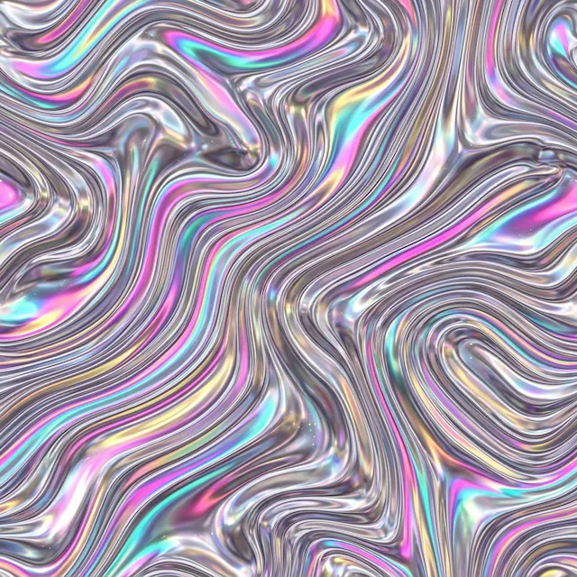 Iridescent Liquid Metallic Waves