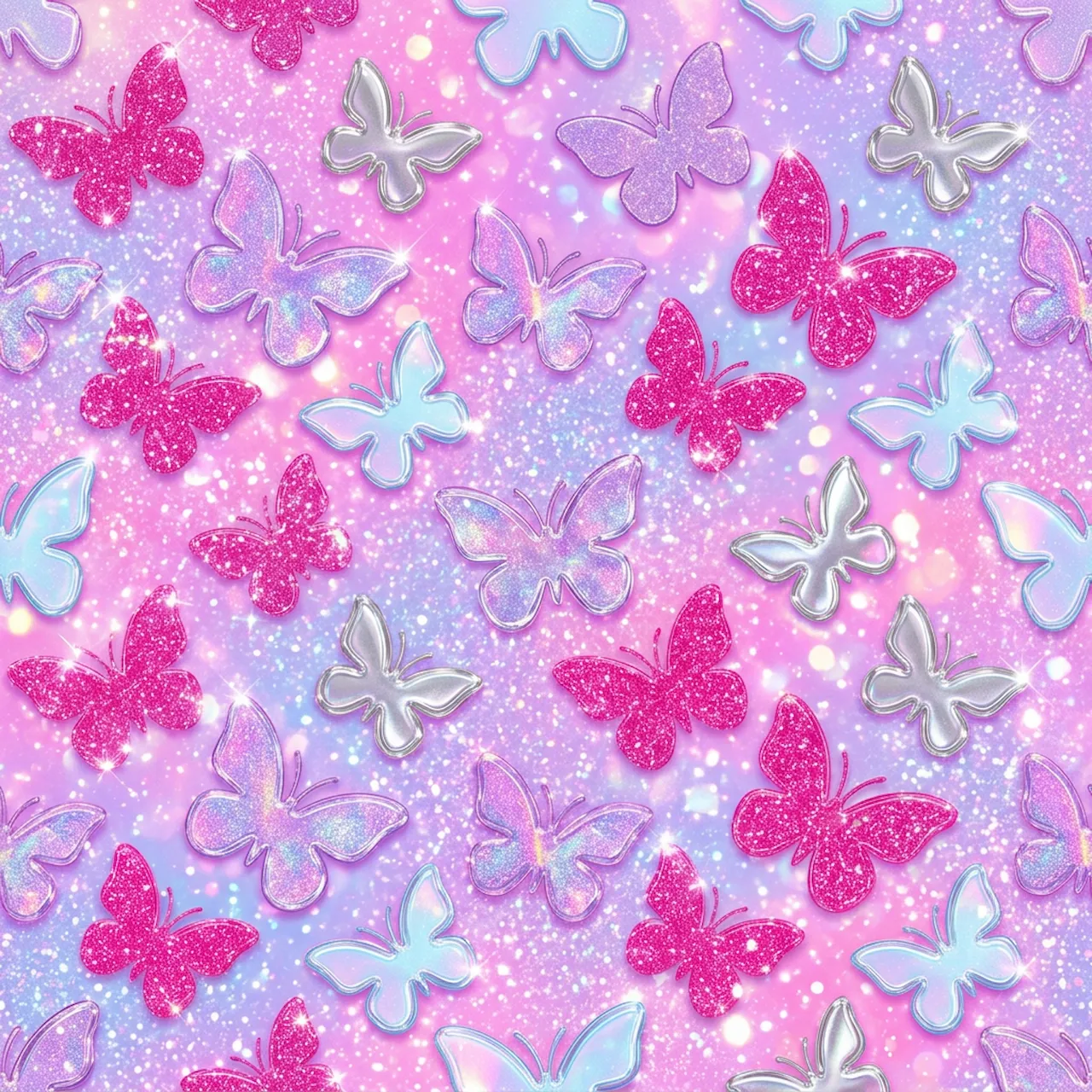 Laser cut and engrave Glittering Butterfly Pattern