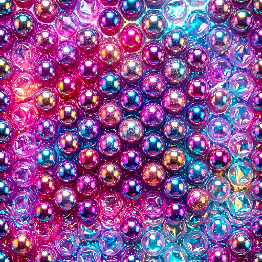 Iridescent Holographic Metallic Spheres