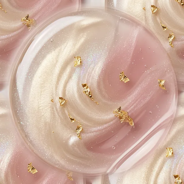 Shimmering Pink And Gold Liquid Texture