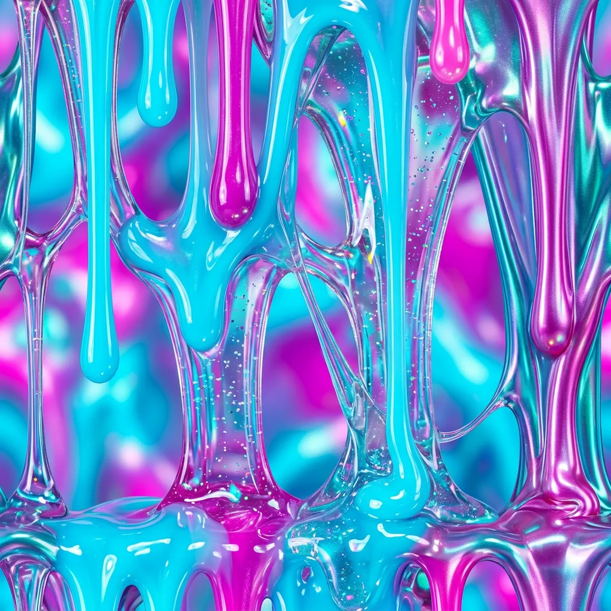 Laser cut and engrave Glossy Blue And Pink Liquid Drips