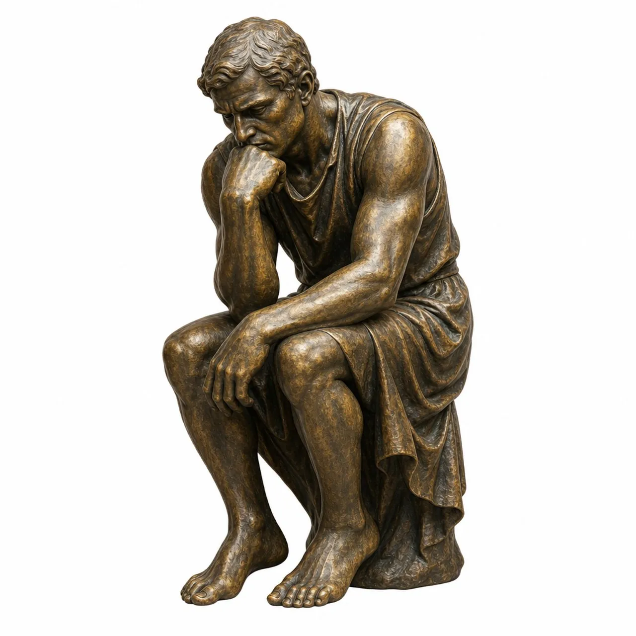 Laser cut and engrave The Thinker
