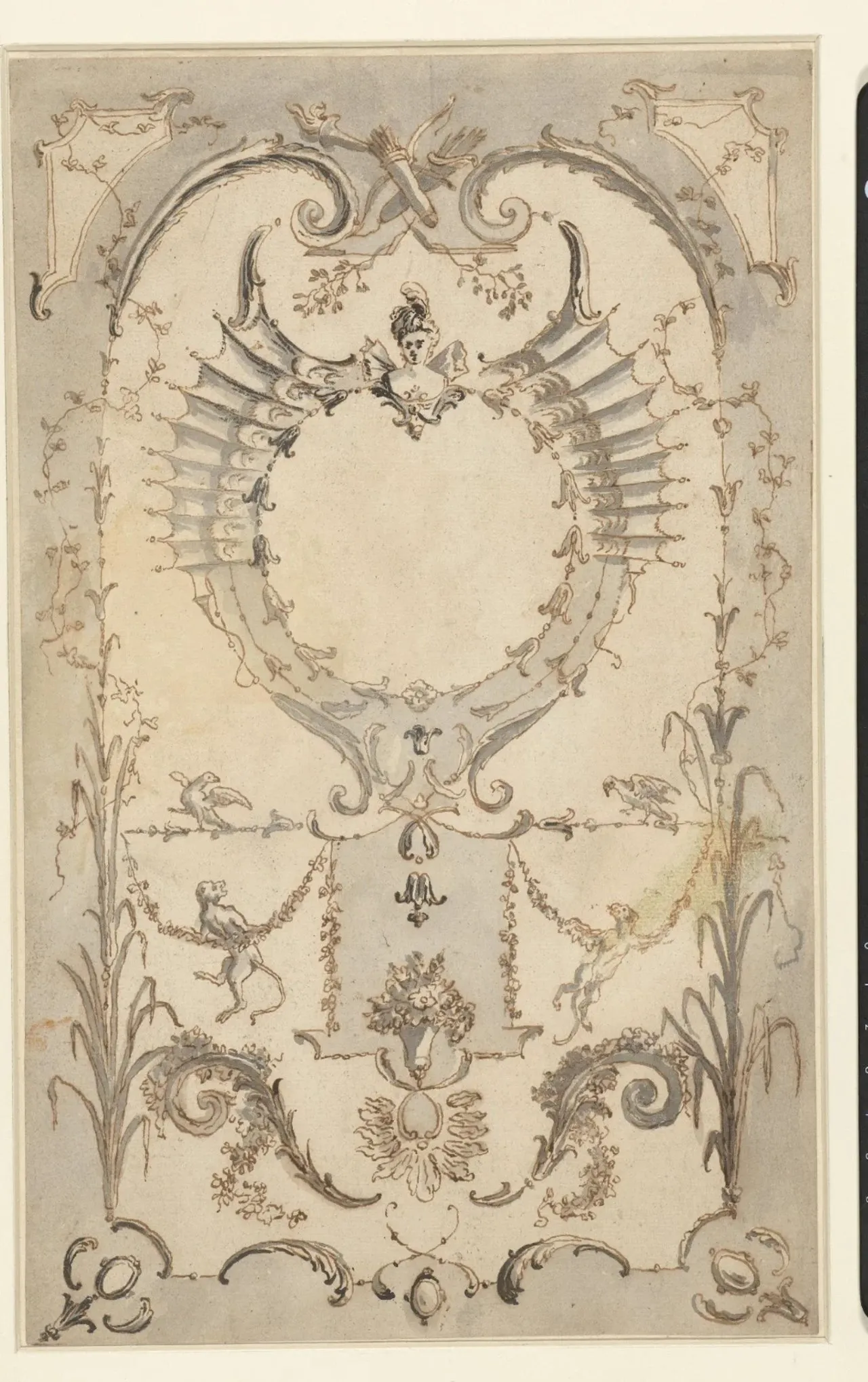 Laser cut and engrave anonymous-Vegetatief_ornament_met_apen,_festoenen,_gekruiste-RP-T-1940-620