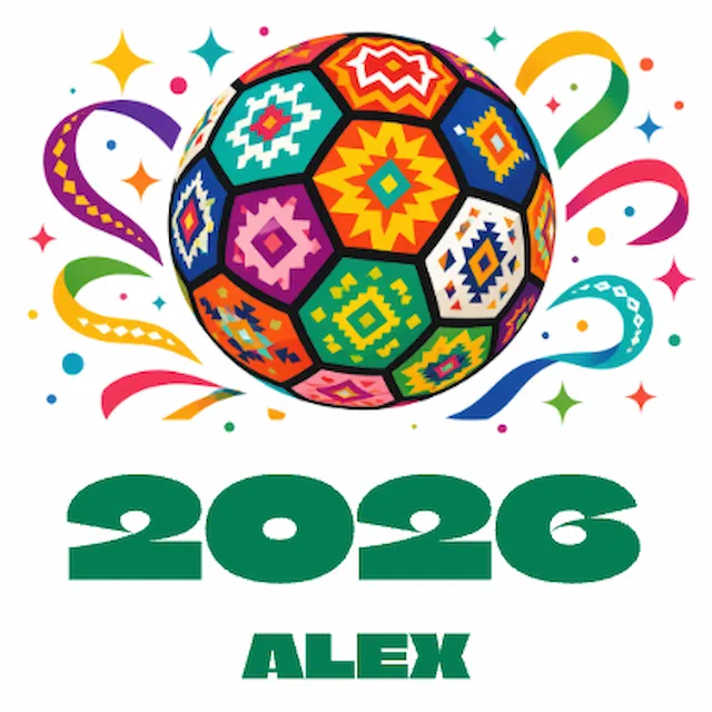 Colorful Patterned Soccer Ball Celebration