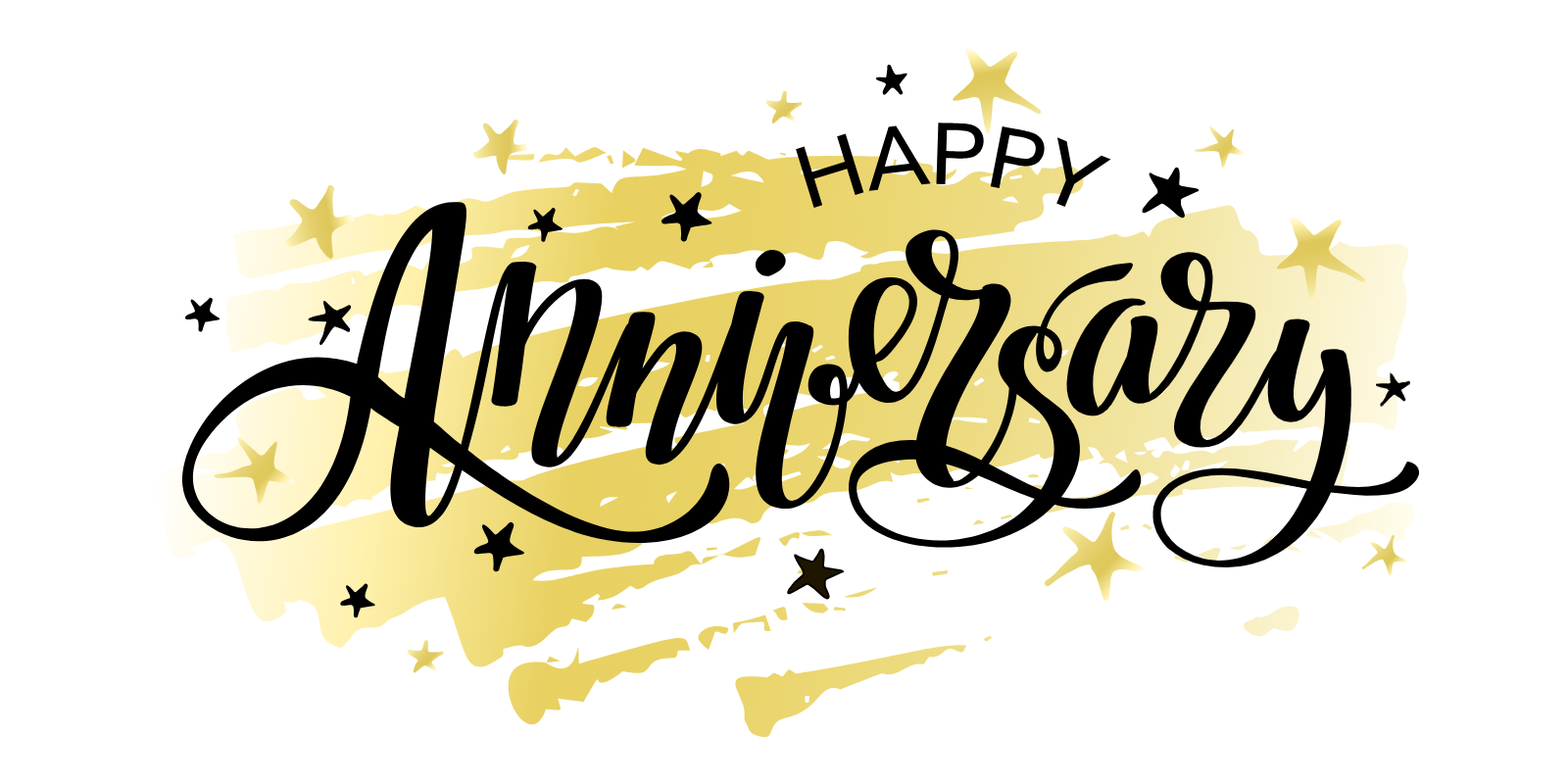 Happy Anniversary Script Text With Stars