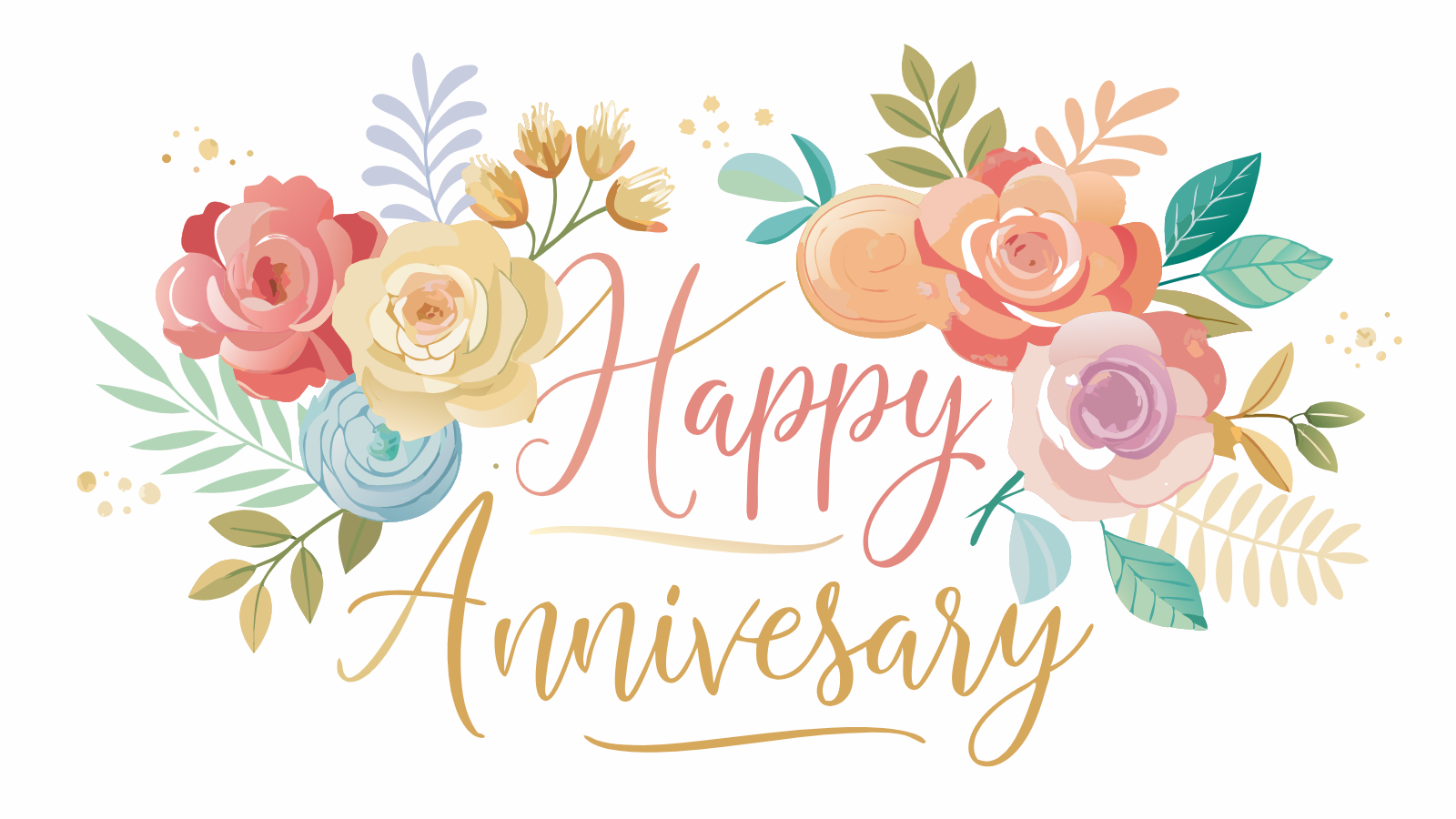 Composición de texto floral «Feliz aniversario», diseño imprimible para vender en Etsy
