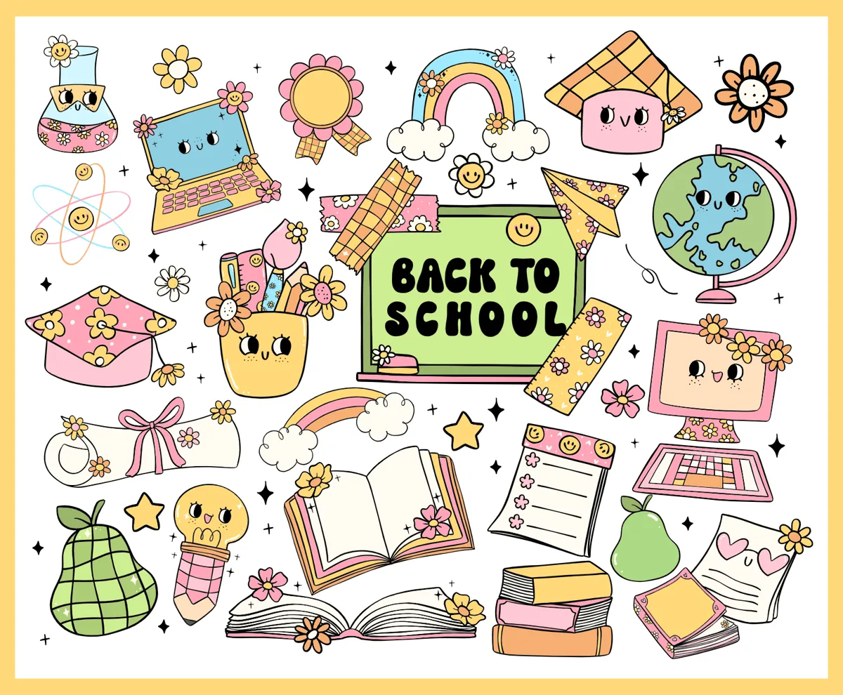 Laser cut and engrave Back To School Kawaii Stationery Collection