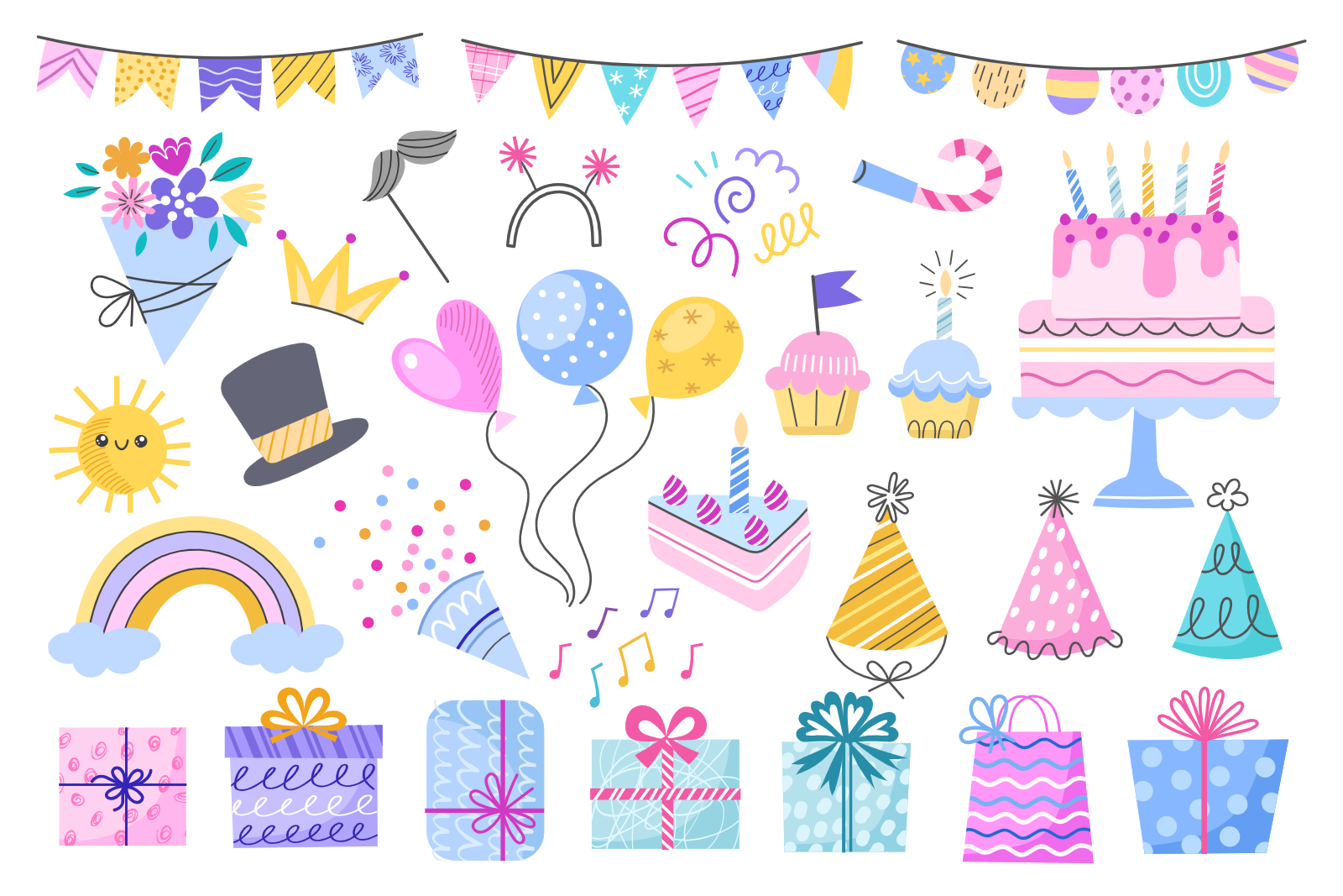 Birthday Party Celebration Elements And Decorations