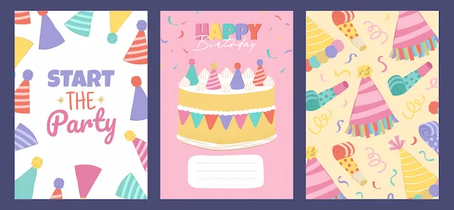 Birthday Party Celebration Card Set