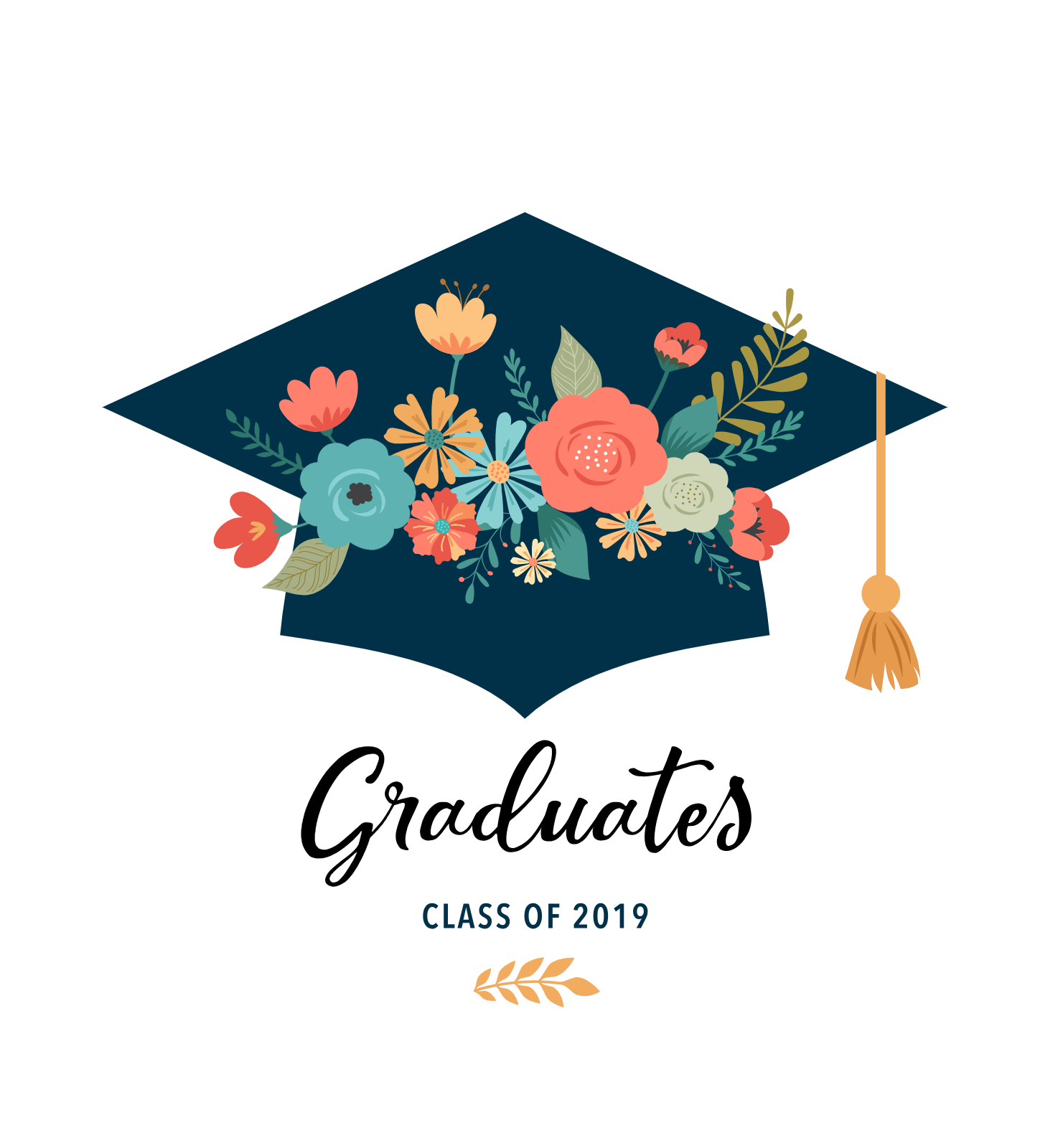 Graduation Cap With Floral Arrangement