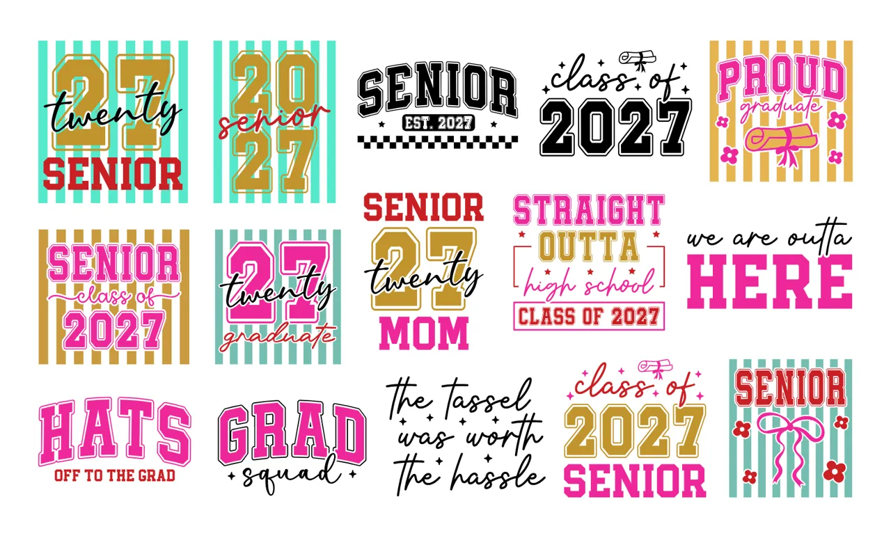 Laser cut and engrave Senior Class Of 2027 Graduation Designs