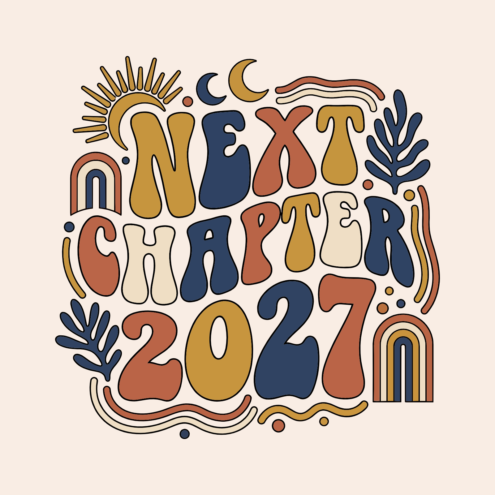 Next Chapter 2027 Retro Typography Design