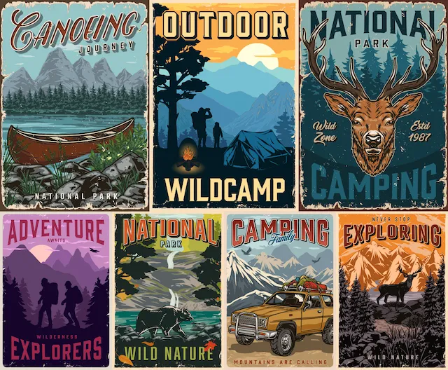 Outdoor Camping And National Park Posters