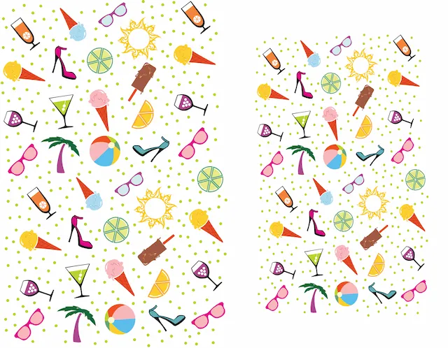 Summer Vacation Pattern With Beach Motifs