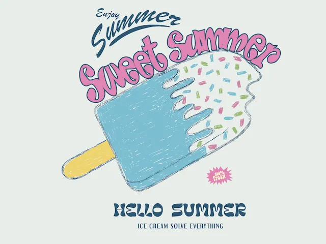 Sweet Summer Melting Ice Cream Popsicle