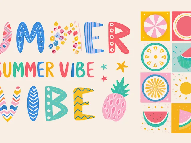 Summer Vibe Typography With Fruit Motifs