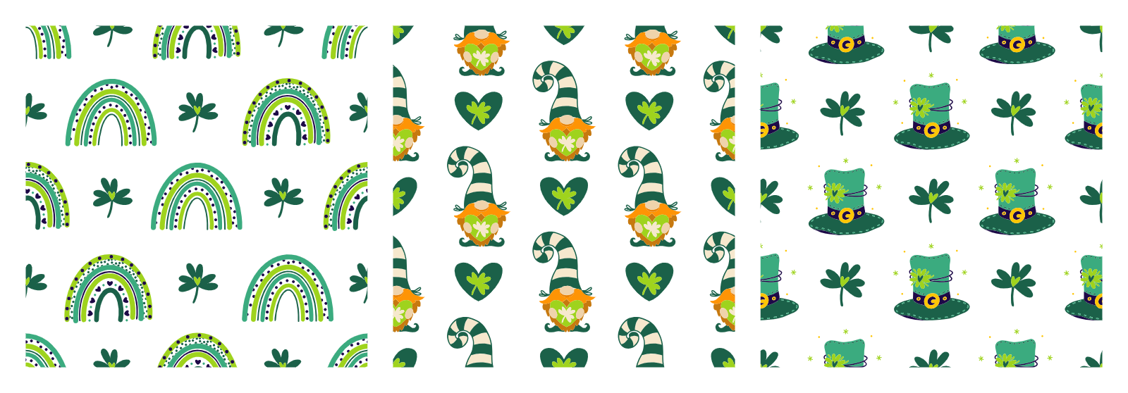 St Patrick's Day Seamless Pattern Set