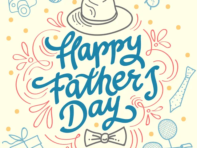 Father's Day Greeting With Hat And Tie