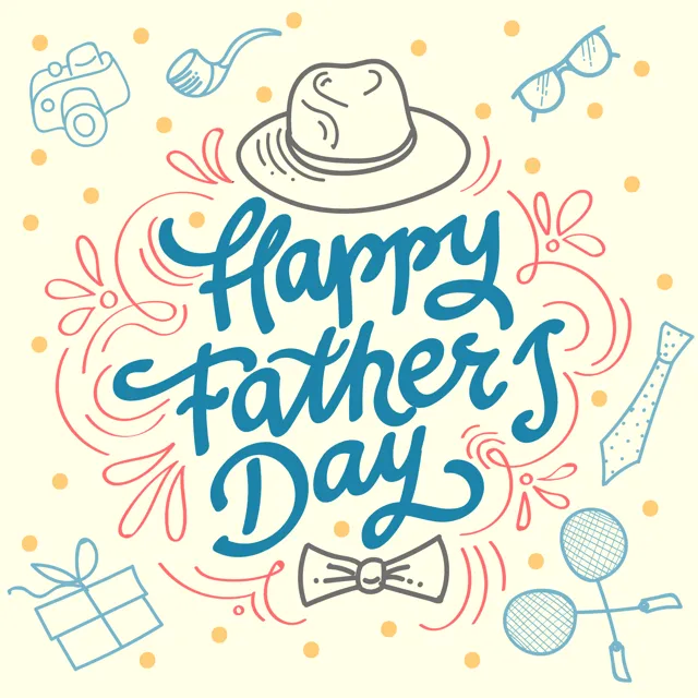 Father's Day Greeting With Hat And Tie