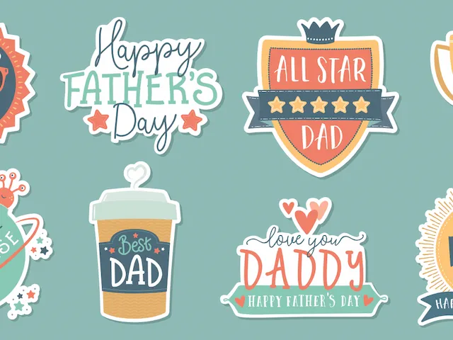 Father's Day Decorative Badge Sticker Set