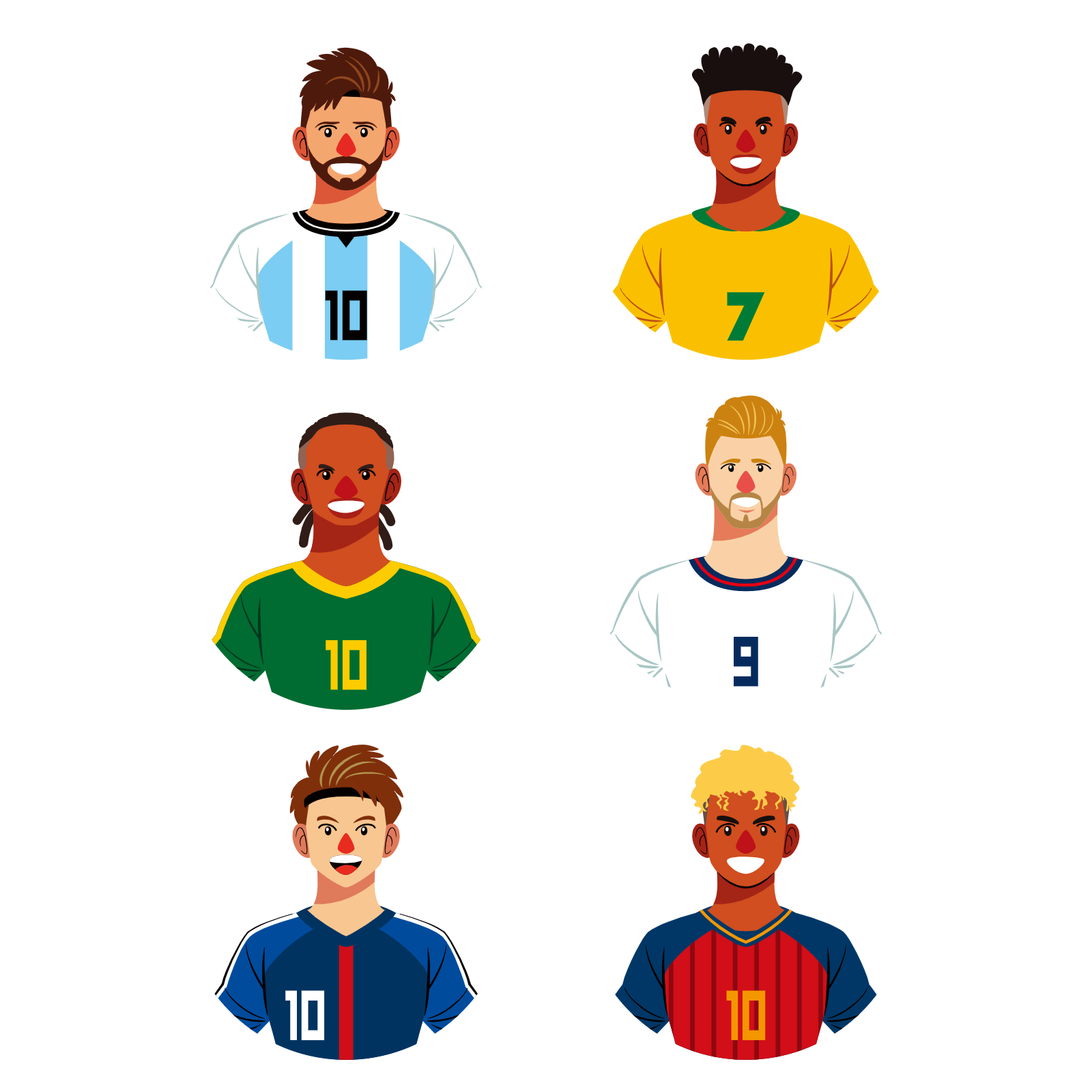 Soccer Players In Different Team Jerseys