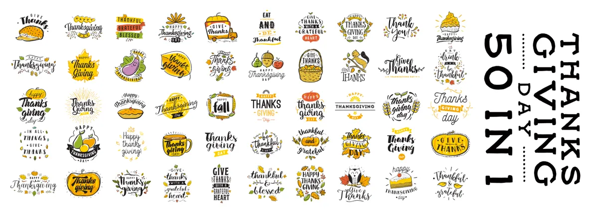 Laser cut and engrave Thanksgiving Holiday Design Collection With Motifs