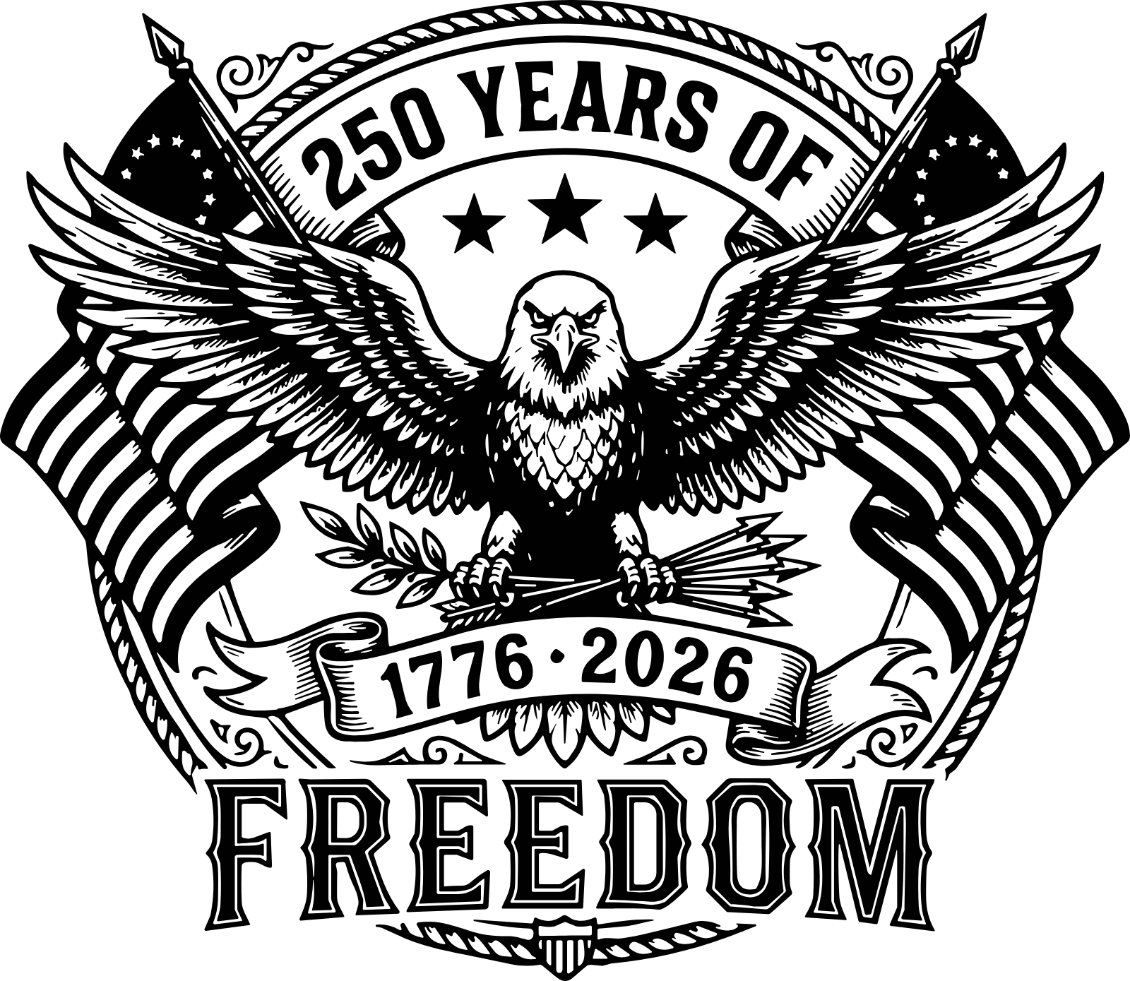 American Eagle Patriotic Independence Day Emblem