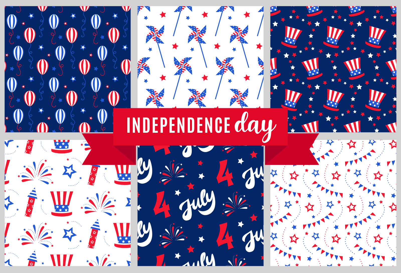 Independence Day Seamless Pattern Collection