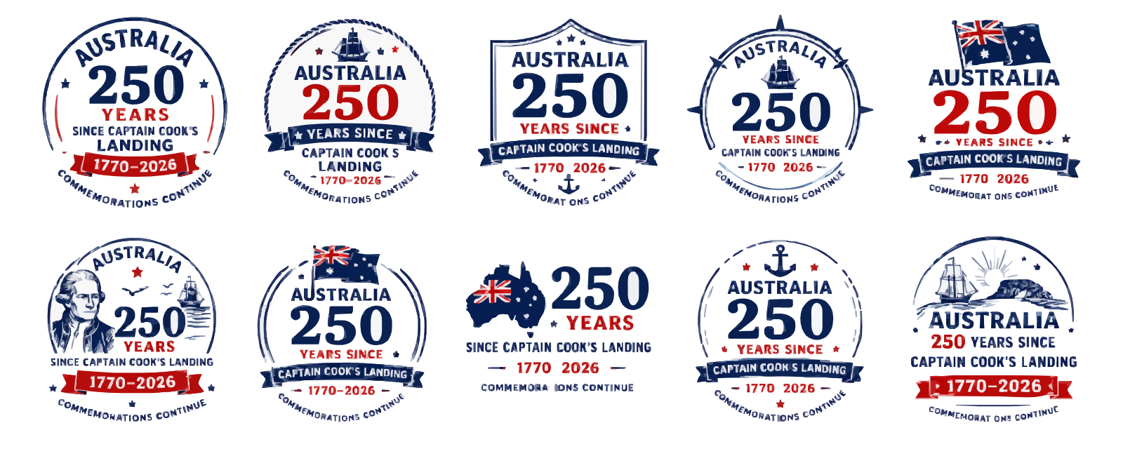Australia 250 Year Commemorative Badge Set