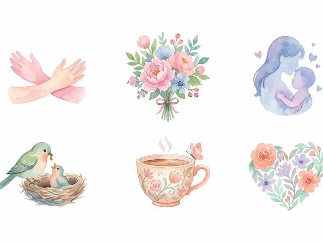 Motherhood And Nature Watercolor Collection