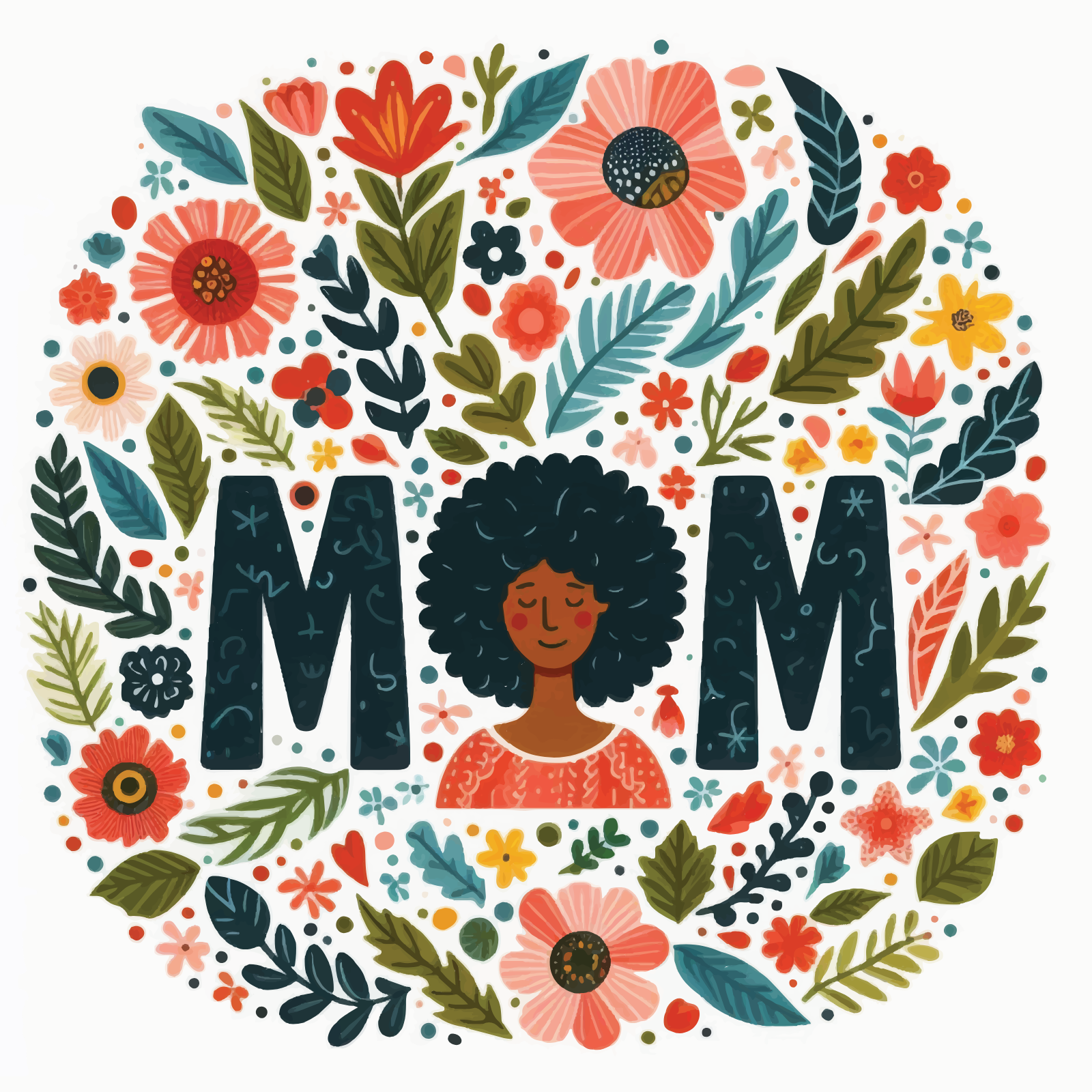 Mom Floral Frame For Mother's Day