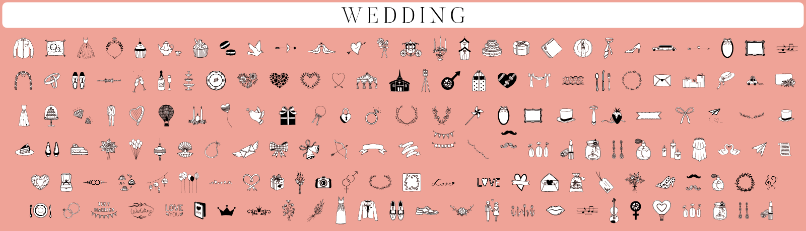 Wedding Icon Collection For Laser Cutting